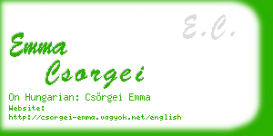 emma csorgei business card